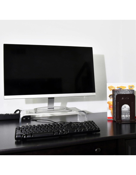 Soporte de Monitor Acrílico AMT - Elevador para Laptop/PC - 22.68 kg