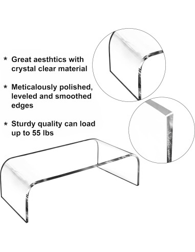 Soporte de Monitor Acrílico AMT - Elevador para Laptop/PC - 22.68 kg