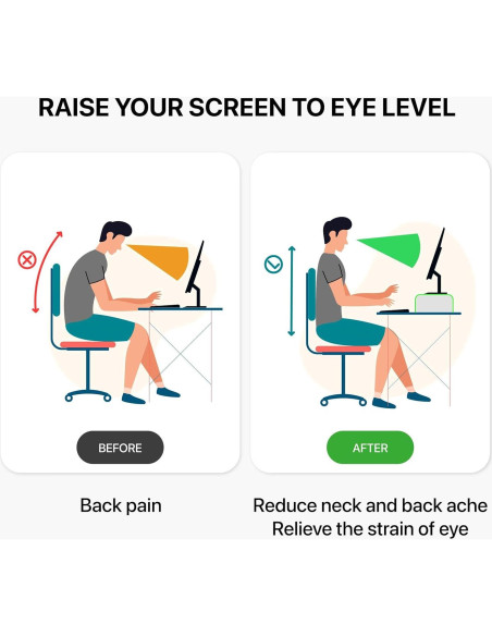 Soporte de Monitor Acrílico AMT - Elevador para Laptop/PC - 22.68 kg