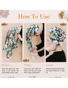 Toalla de Microfibra para Cabello BlairCo Floral Oscura 107x66cm 2