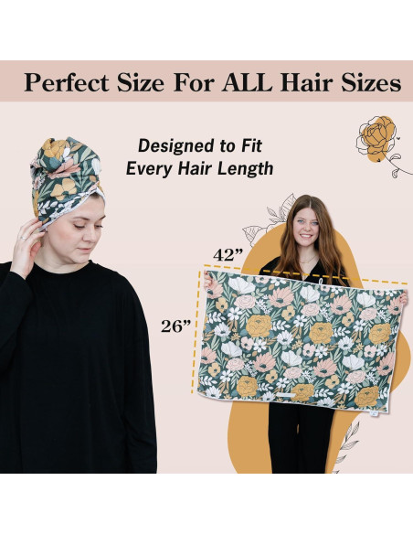 Toalla de Microfibra para Cabello BlairCo Floral Oscura 107x66cm