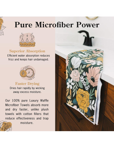 Toalla de Microfibra para Cabello BlairCo Floral Oscura 107x66cm