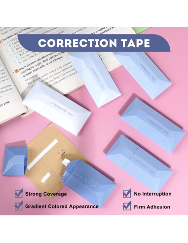 Cinta Correctora Blanca DANRONG - Paquete de 6 Cintas 6m