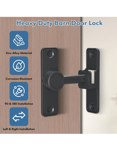 Cerradura de Puerta Sin Llave XOOL 90/180 Grados Zinc Negro