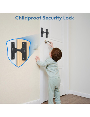 Cerradura de Puerta Sin Llave XOOL 90/180 Grados Zinc Negro