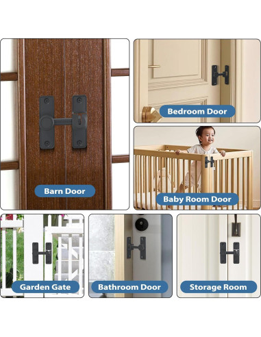 Cerradura de Puerta Sin Llave XOOL 90/180 Grados Zinc Negro