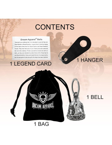 Campana de Motocicleta GARGOYLE BELLS 3 cm Colorida con Soporte