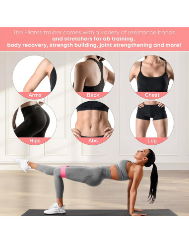 Kit de Pilates 13 Piezas DSUMD para Mujeres - Rosa