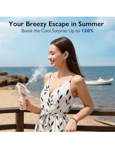 Ventilador de Nebulización Portátil HonHey F11 4000mAh Albaricoque 2