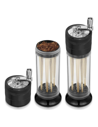 Molino de Especias 3 en 1 PLAMAKER Negro - Molienda y Almacenamiento