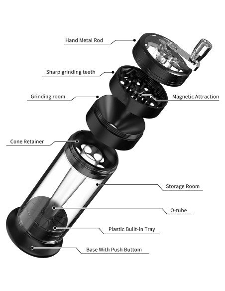 Molino de Especias 3 en 1 PLAMAKER Negro - Molienda y Almacenamiento