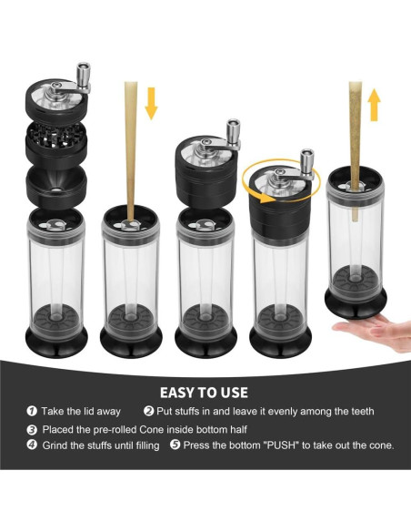 Molino de Especias 3 en 1 PLAMAKER Negro - Molienda y Almacenamiento