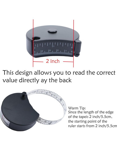 Cinta Métrica Retráctil Doble Cara Draduo 152.4 cm Negro