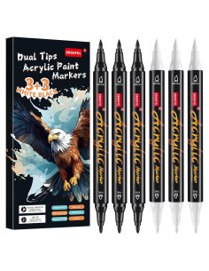 Marcadores de Pintura Acrílica Droaful 6 Piezas Doble Punta