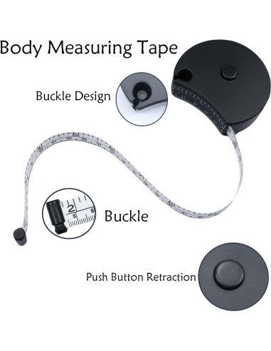 Cinta Métrica Retráctil Doble Cara Draduo 152.4 cm Negro