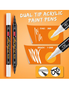 Marcadores de Pintura Acrílica Droaful 6 Piezas Doble Punta 2