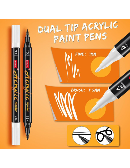 Marcadores de Pintura Acrílica Droaful 6 Piezas Doble Punta