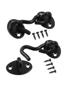 Gancho y Ojo de Privacidad Zorveiio 2 Pcs Acero Inoxidable Negro