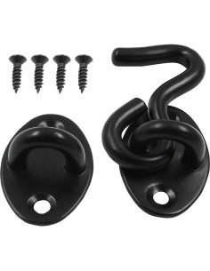 Gancho y Ojo de Privacidad Zorveiio 2 Pcs Acero Inoxidable Negro 2