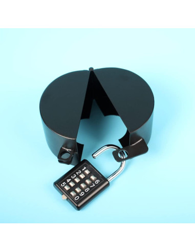 Cerradura de Pomo de Puerta Temeili Negra con Candado de Combinación