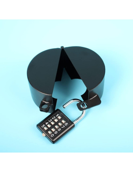 Cerradura de Pomo de Puerta Temeili Negra con Candado de Combinación