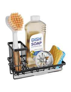 Soporte para Esponjas de Fregadero SWTYMIKI Acero Inoxidable Negro