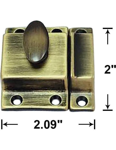 Cerradura de Gabinete Ovalada QCAA de Latón Antiguo 5.08 cm