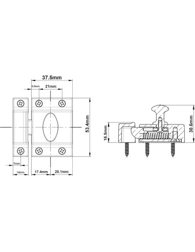 Cerradura de Gabinete Ovalada QCAA de Latón Antiguo 5.08 cm