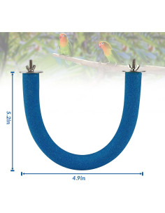 Percha para Loro Rypet 12x16cm Arena Cuarzo Superficie Rugosa 2