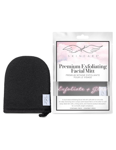 Mitón Exfoliante Facial Seraphic Skincare - 100% Vegano, Doble Cara