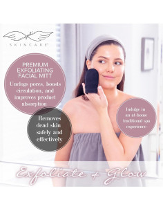 Mitón Exfoliante Facial Seraphic Skincare - 100% Vegano, Doble Cara 2
