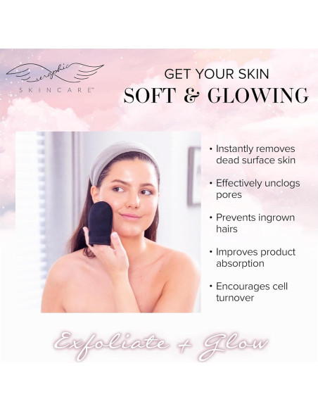 Mitón Exfoliante Facial Seraphic Skincare - 100% Vegano, Doble Cara