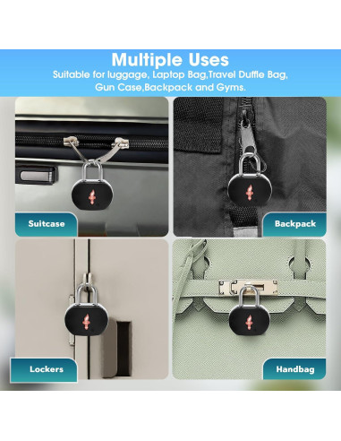 Candados de Equipaje TSA iGuruTr - Paquete de 3, Latón y ABS