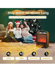 Calentador de Chimenea Eléctrico RealSmart 1908N 1500W Portátil 2