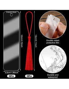 30 Marcadores Acrílicos Transparentes Prudiut + 30 Borlas Coloridas 2