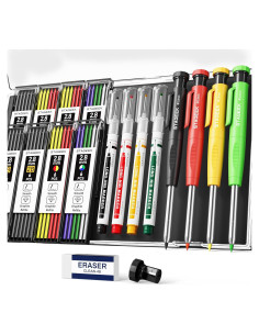 Juego de 4 Lápices de Carpintero STAGEEK con 52 Recargas 2.8mm