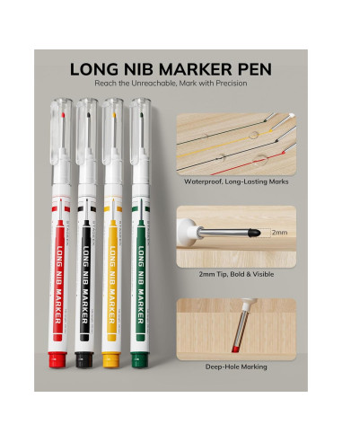 Juego de 4 Lápices de Carpintero STAGEEK con 52 Recargas 2.8mm