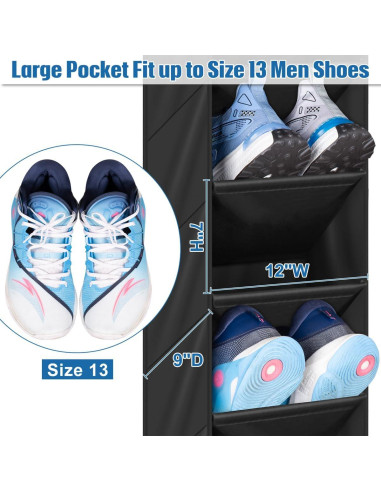 Organizador de Zapatos Colgante SLEEPING LAMB 2 Paquetes 16 Bolsillos