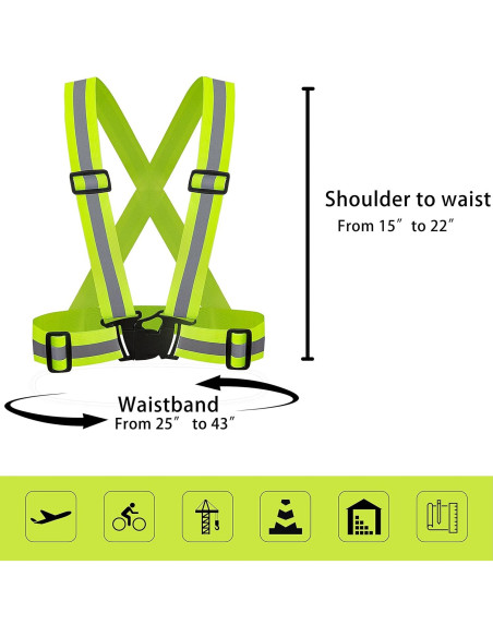 Chalecos de Seguridad DUSKCOVE 2 Pzs Amarillo Reflectante