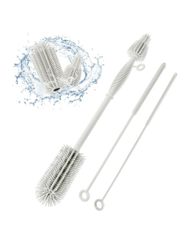 Juego de cepillos de silicona Leucite para biberones y pajitas