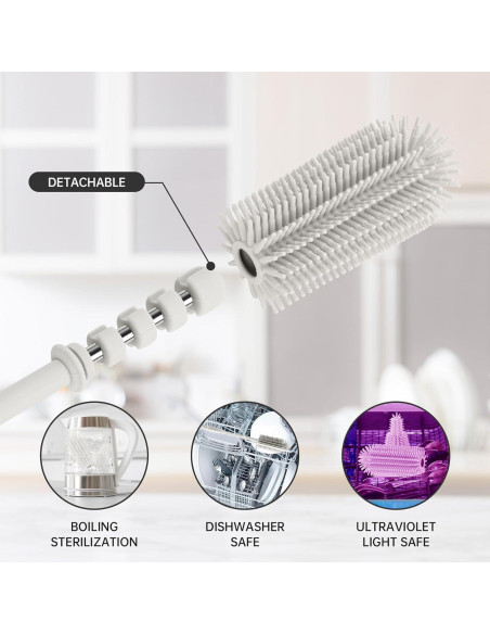 Juego de cepillos de silicona Leucite para biberones y pajitas