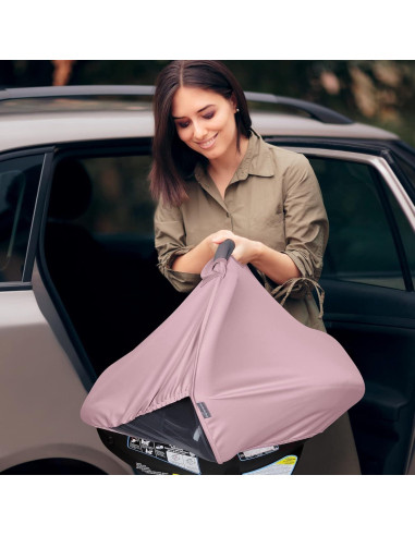 Cubierta de Asiento de Coche 2-en-1 liuliuby Rosa UV y Antimosquitos