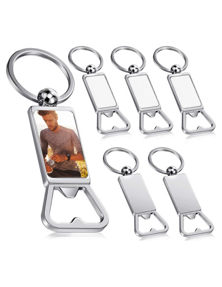 6 Llaveros Abrebotellas Personalizables Yaomiao Metal Plata