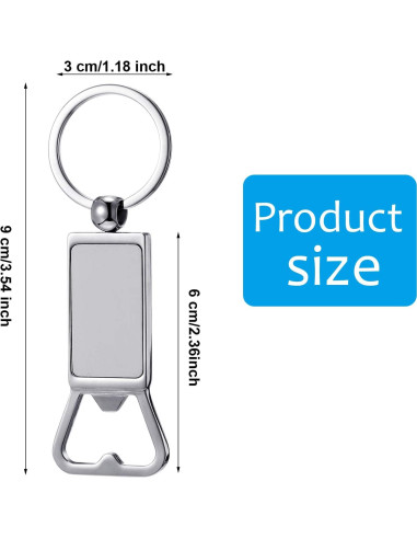 6 Llaveros Abrebotellas Personalizables Yaomiao Metal Plata