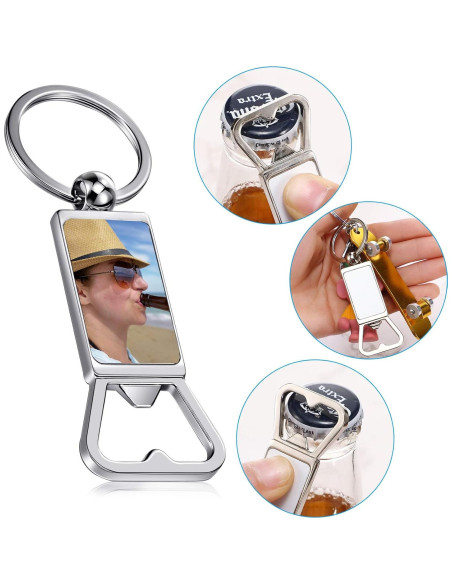 6 Llaveros Abrebotellas Personalizables Yaomiao Metal Plata