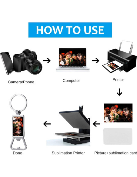 6 Llaveros Abrebotellas Personalizables Yaomiao Metal Plata