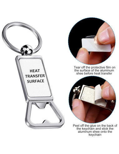 6 Llaveros Abrebotellas Personalizables Yaomiao Metal Plata