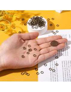 Anillos de Salto Cerrados Craftdady 500Pcs 7mm Bronce Antiguo 2