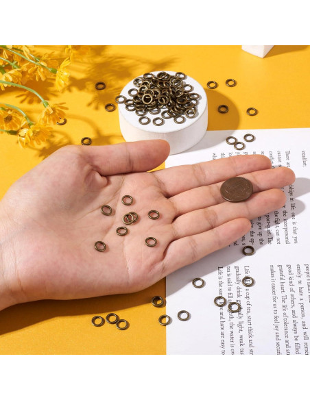 Anillos de Salto Cerrados Craftdady 500Pcs 7mm Bronce Antiguo