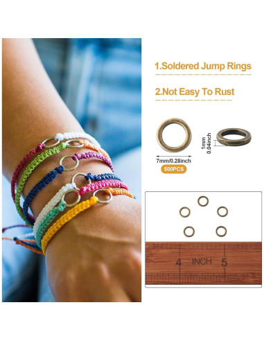 Anillos de Salto Cerrados Craftdady 500Pcs 7mm Bronce Antiguo